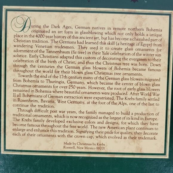 Vtg Christmas by Krebs Pastel Colors Hand Decorated Glass Ornaments 4pcs w/ Box - Picture 8 of 14